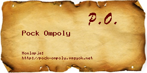 Pock Ompoly névjegykártya